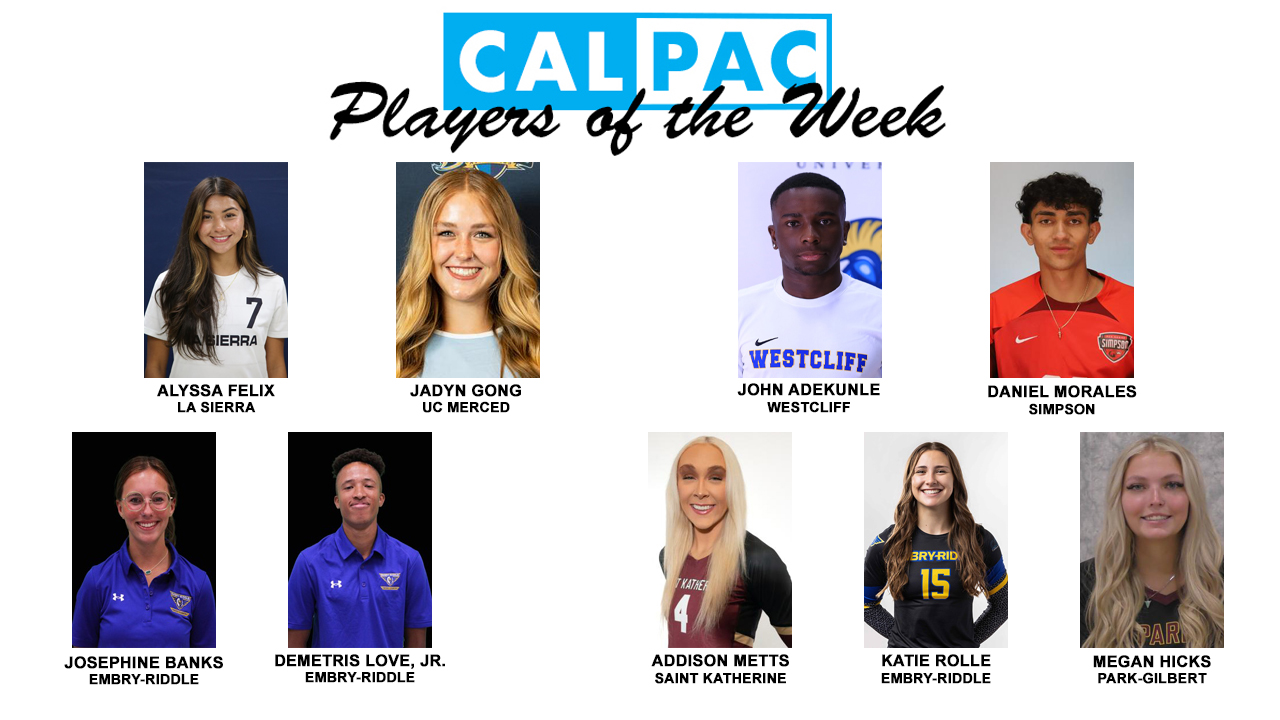 Cal Pac Announces Players of the Week for Oct. 16