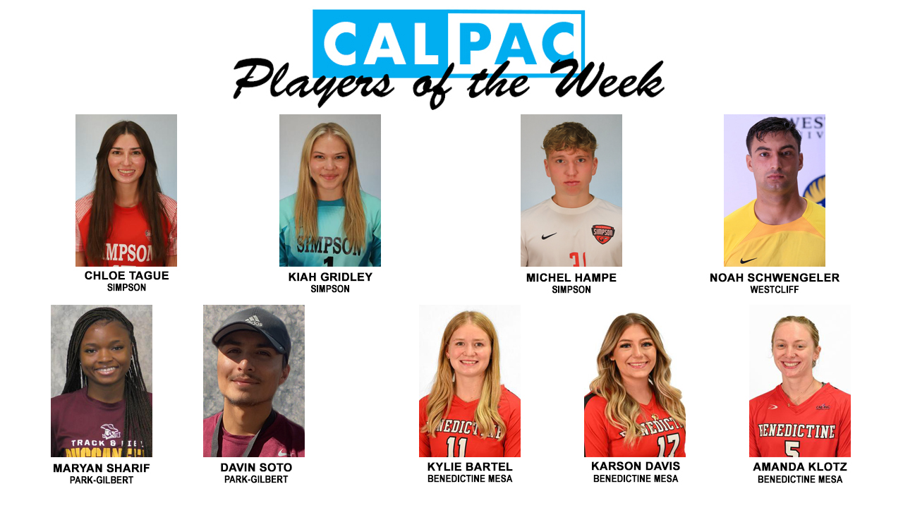 Cal Pac Selects Players of the Week for Oct. 9